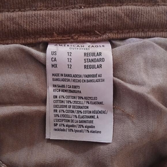 American Eagle Dreamy Drape Low-Rise Ultra Wide-Leg Jean Size 12 Dark Rust Boho - Picture 9 of 9